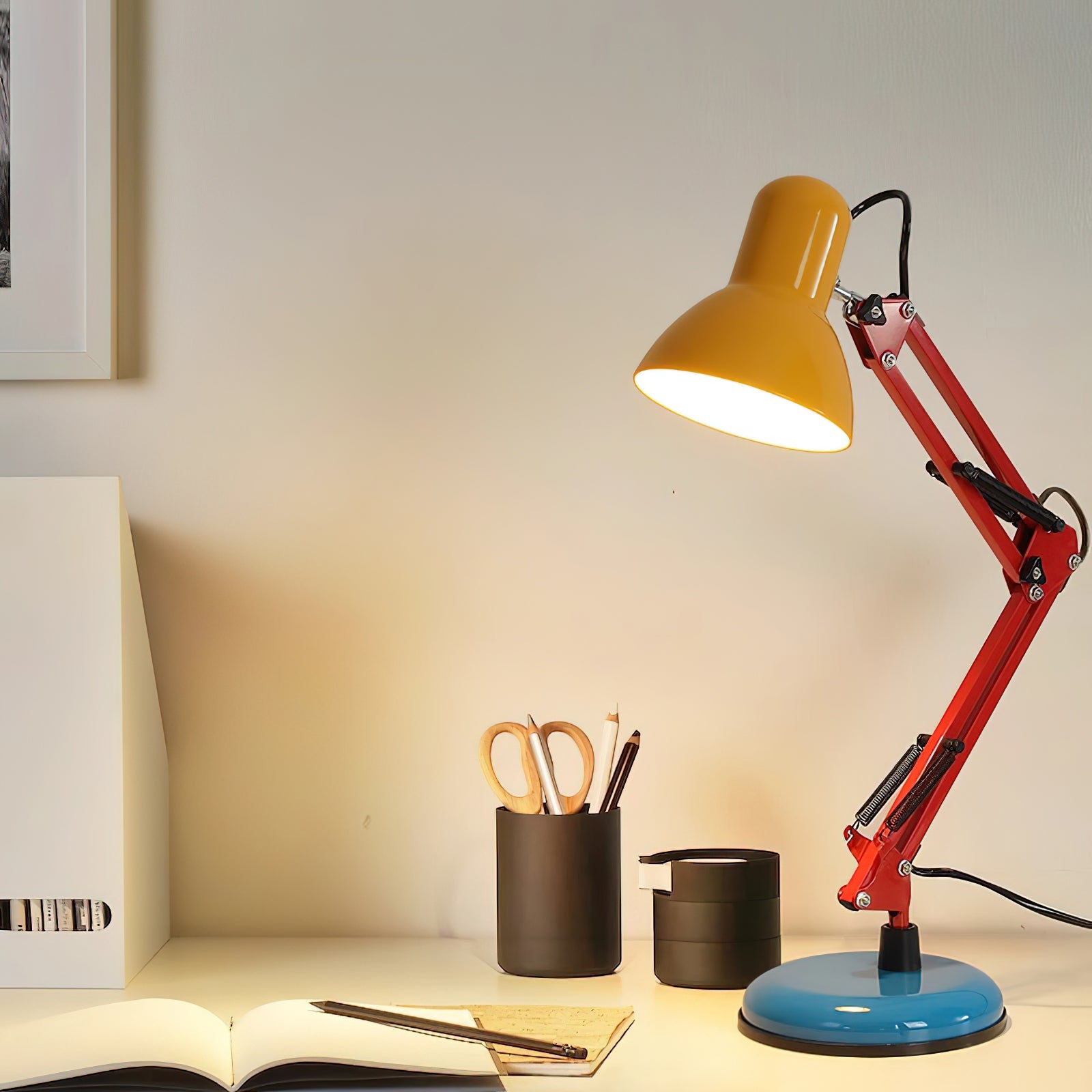 LED Table Lamp with Adjustable Arm and Shade - Modern Lighting for Home Office & Living Room Use