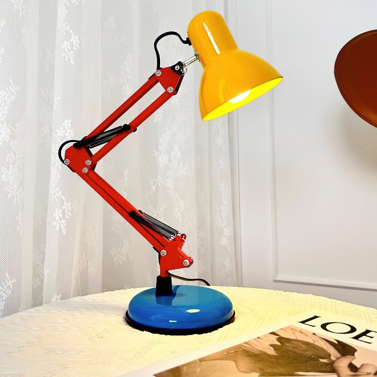 LED Table Lamp with Adjustable Arm and Shade - Modern Lighting for Home Office & Living Room Use