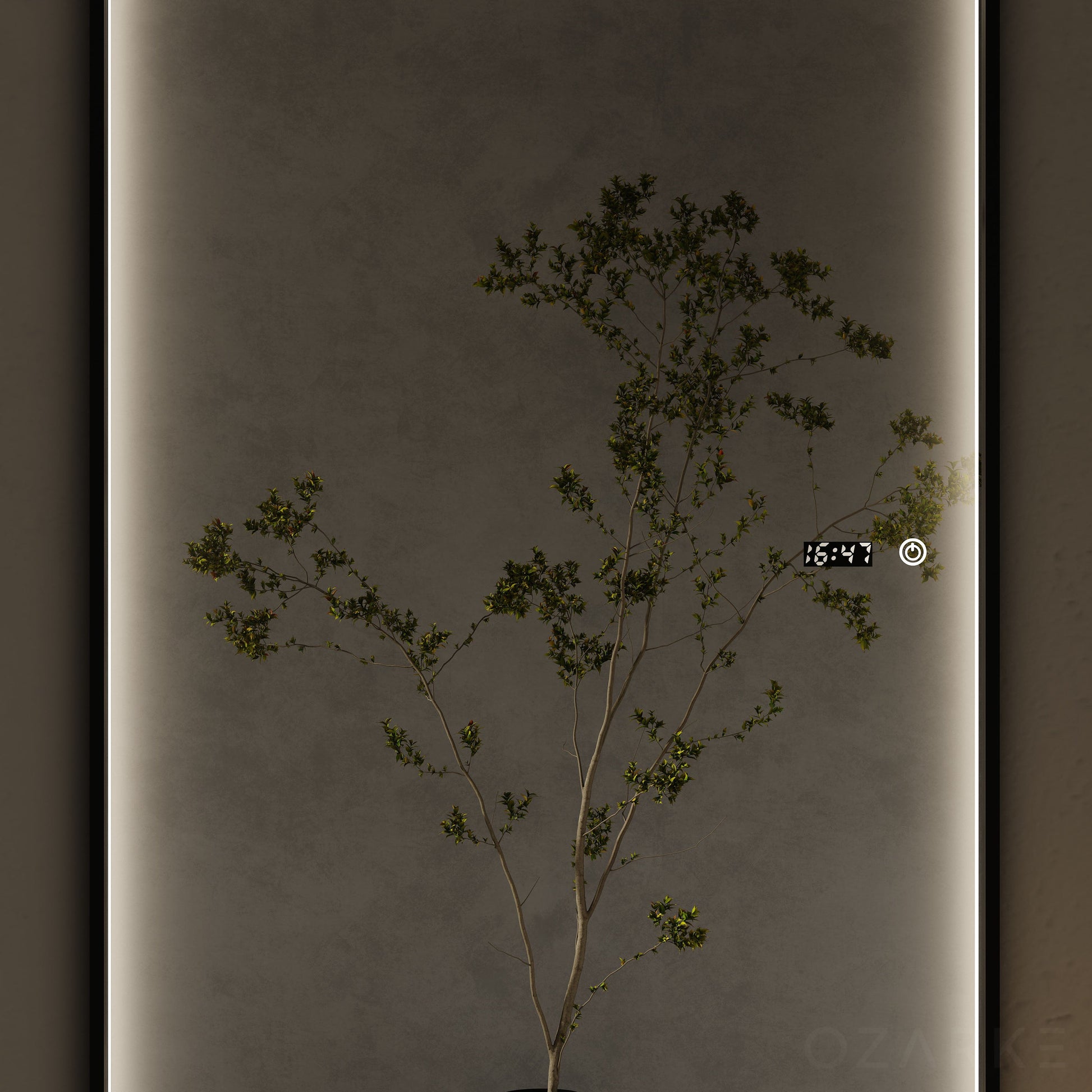 LED Floor Vanity Mirror with Adjustable Brightness and Touch Control for Makeup and Grooming