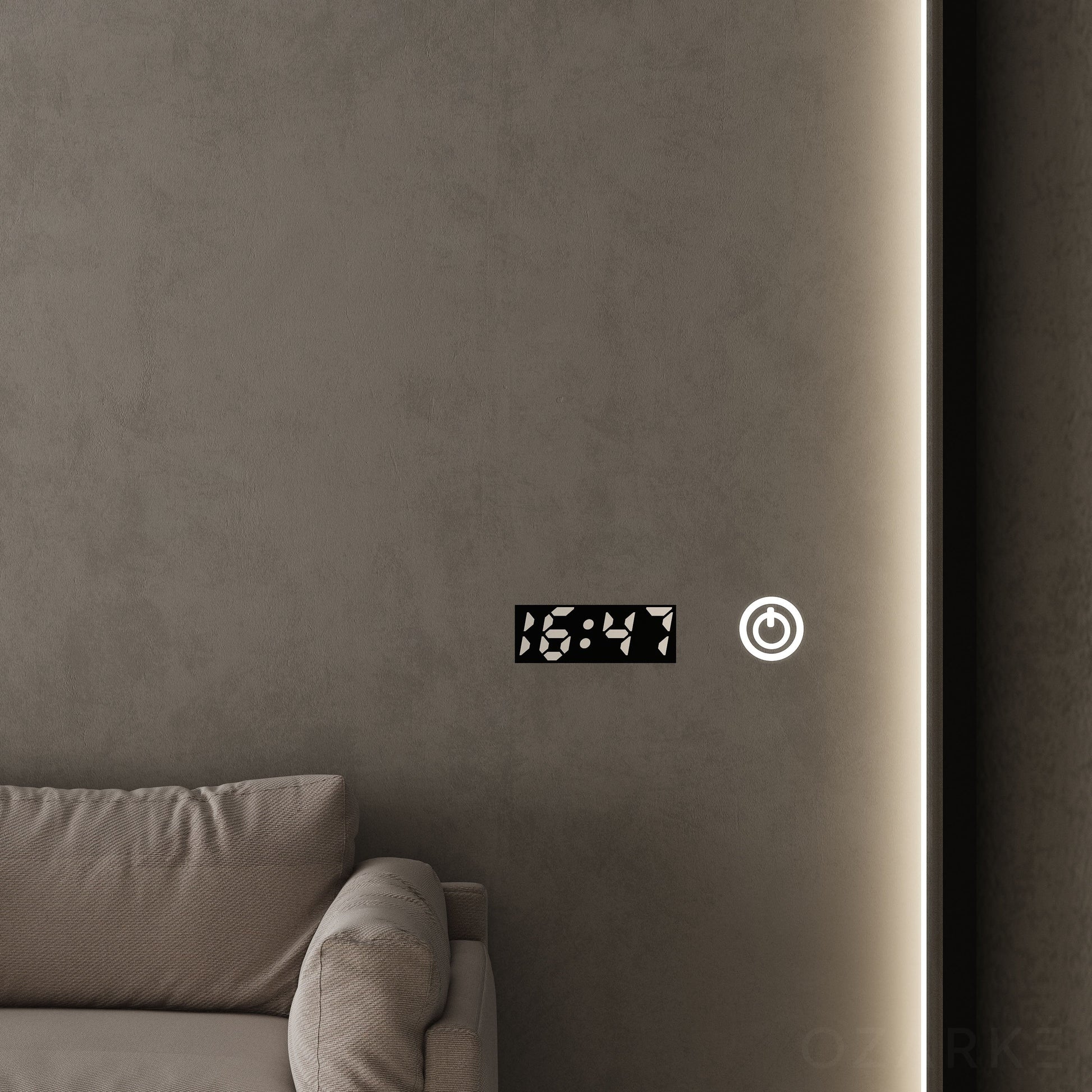 LED Floor Vanity Mirror with Adjustable Brightness and Touch Control for Makeup and Grooming