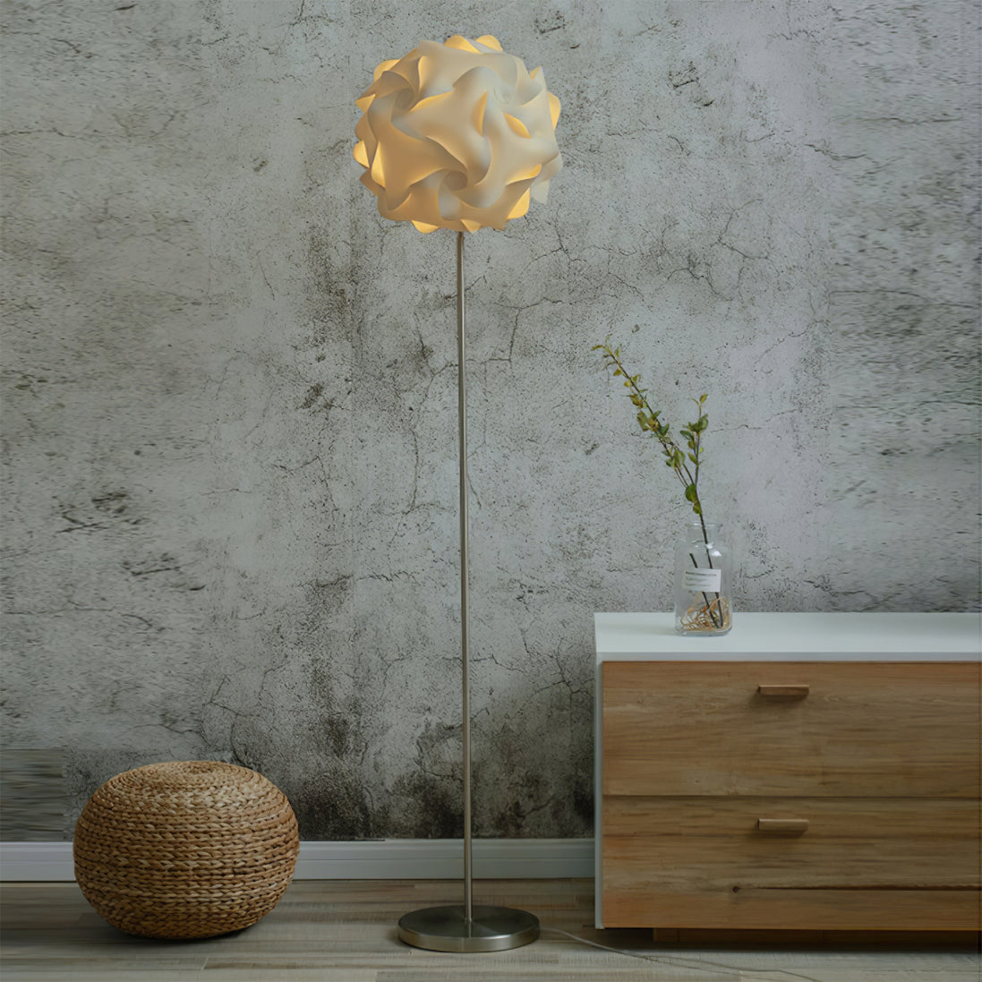 LED Flower Floor Lamp with Adjustable Height and Colorful Petals for Living Room & Bedroom Decor