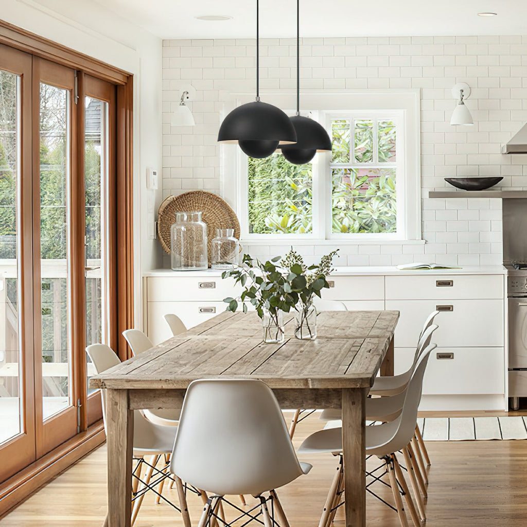 LED Flowerpot Pendant Light Fixture - Modern Hanging Lamp for Kitchen, Dining Room & Living Room Decor