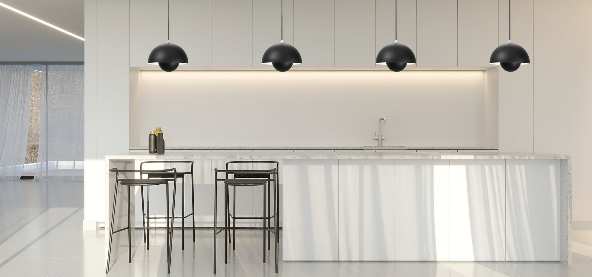 LED Flowerpot Pendant Light Fixture - Modern Hanging Lamp for Kitchen, Dining Room & Living Room Decor