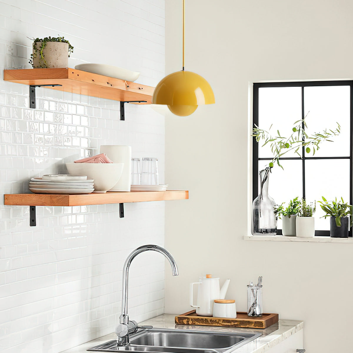 LED Flowerpot Pendant Light Fixture - Modern Hanging Lamp for Kitchen, Dining Room & Living Room Decor