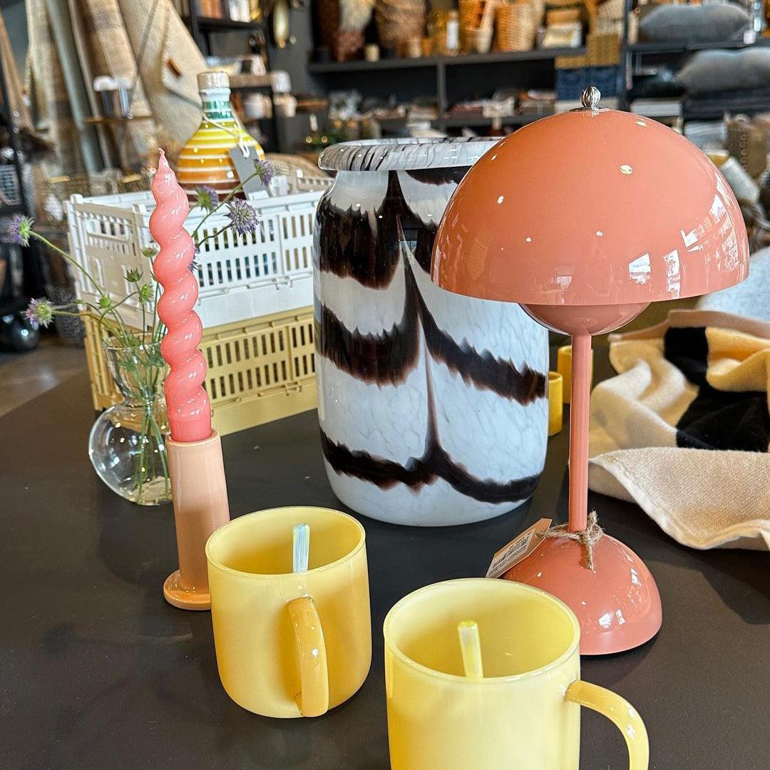 Flowerpot Portable Table Lamp with Adjustable Brightness for Bedroom, Living Room & Office Use