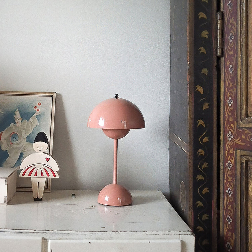 Flowerpot Portable Table Lamp with Adjustable Brightness for Bedroom, Living Room & Office Use