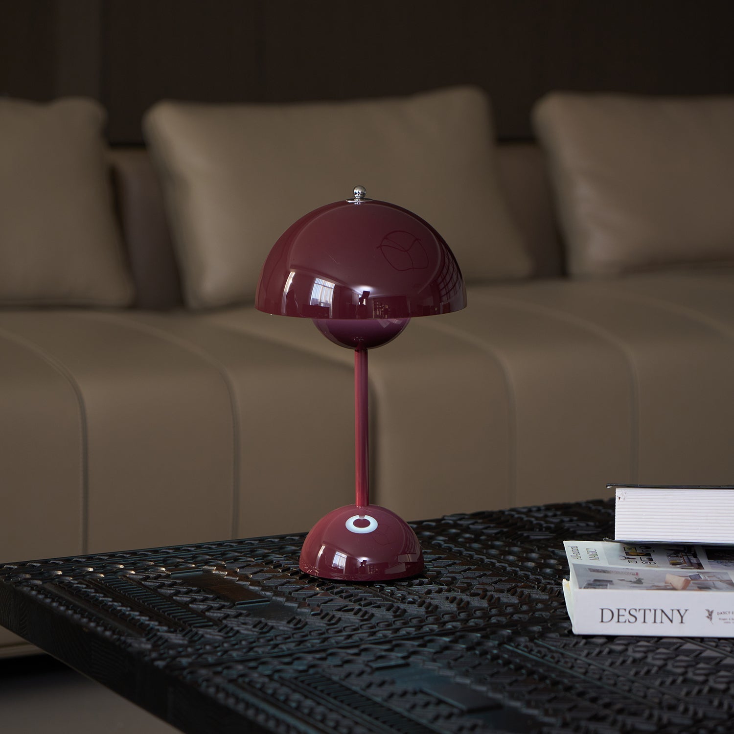 Flowerpot Portable Table Lamp with Adjustable Brightness for Bedroom, Living Room & Office Use