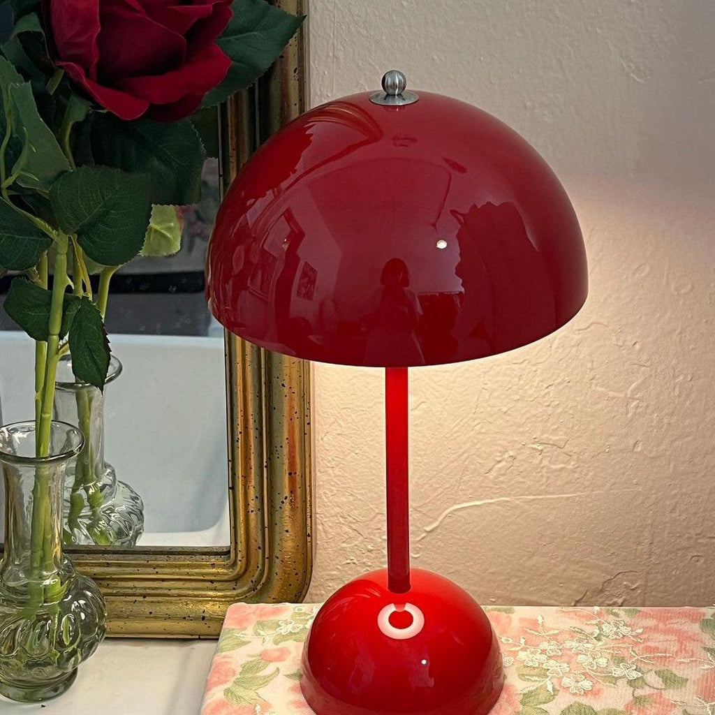 Flowerpot Portable Table Lamp with Adjustable Brightness for Bedroom, Living Room & Office Use