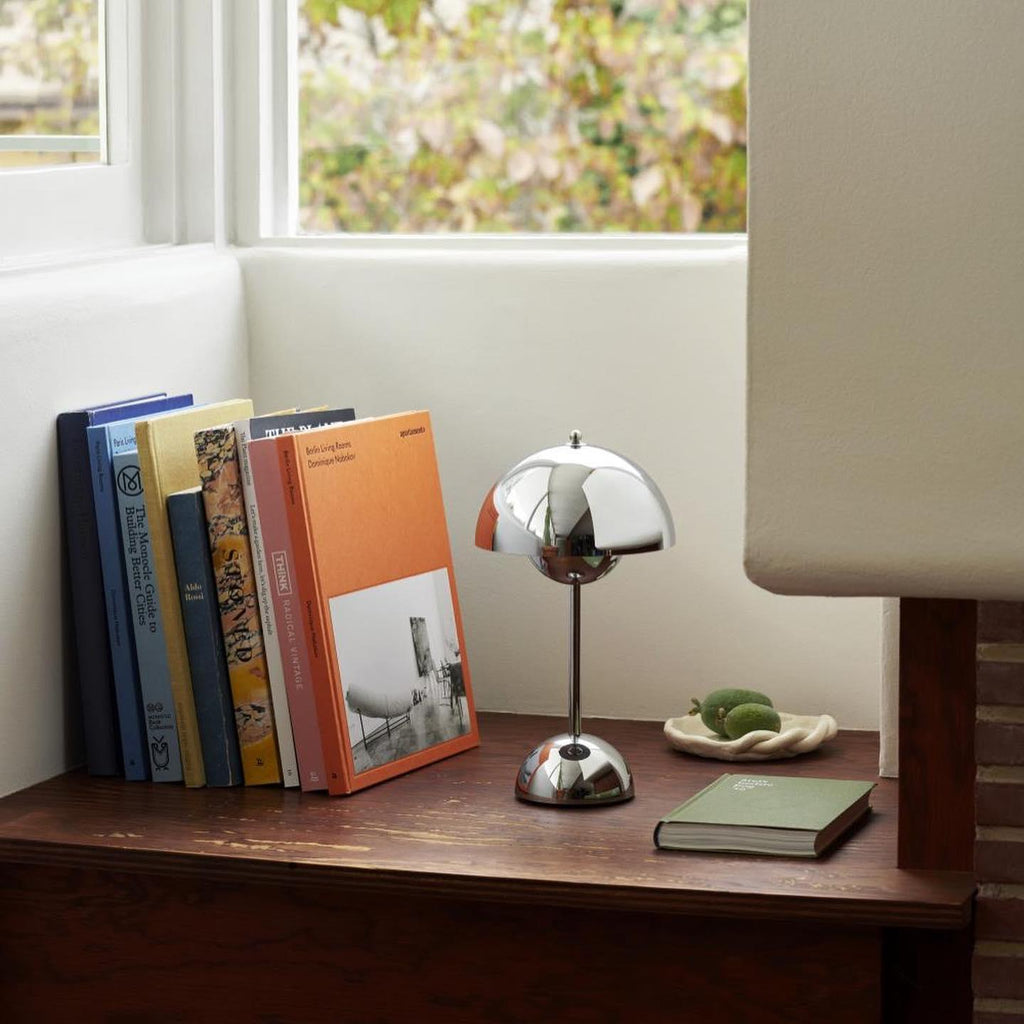 Flowerpot Portable Table Lamp with Adjustable Brightness for Bedroom, Living Room & Office Use