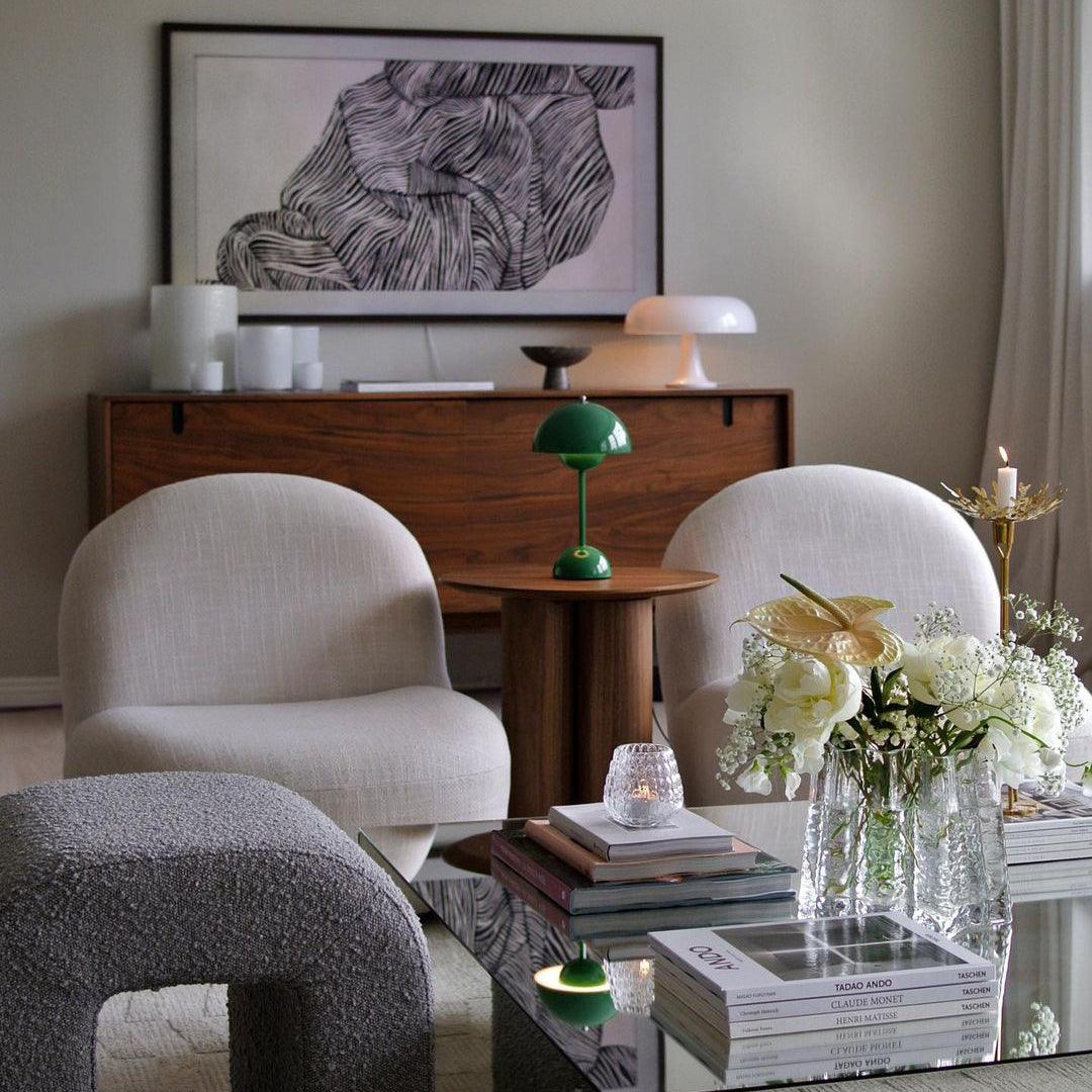 Flowerpot Portable Table Lamp with Adjustable Brightness for Bedroom, Living Room & Office Use