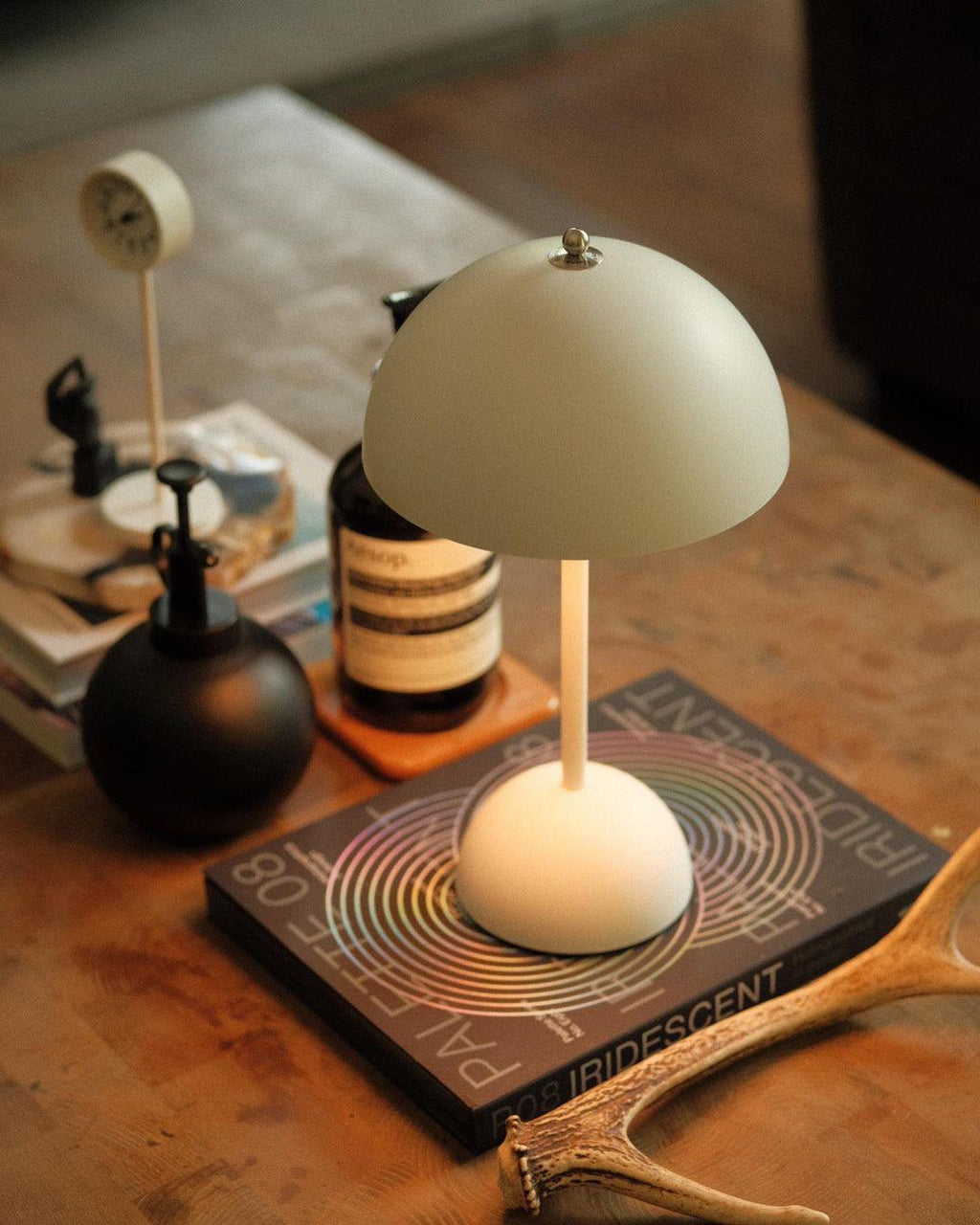 Flowerpot Portable Table Lamp with Adjustable Brightness for Bedroom, Living Room & Office Use