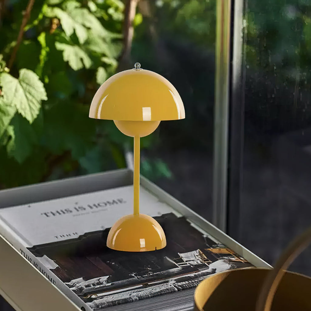 Flowerpot Portable Table Lamp with Adjustable Brightness for Bedroom, Living Room & Office Use