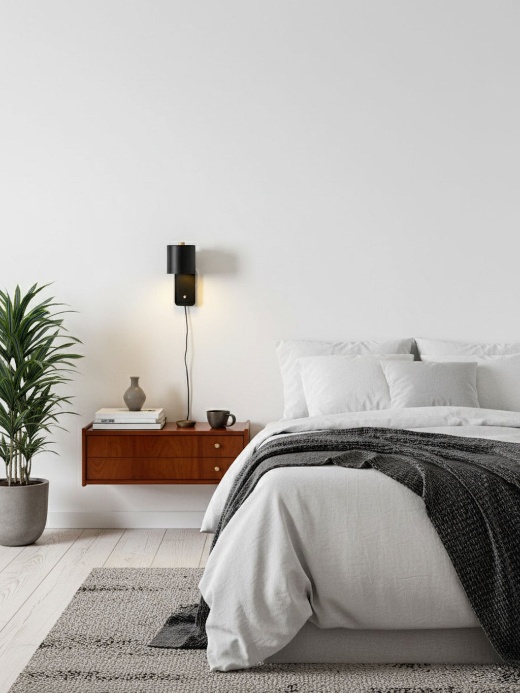 Rotatable Cylinder Plug-in Wall Lamp | 350-Degree Adjustable, Minimalist Design for Modern Indoor Spaces