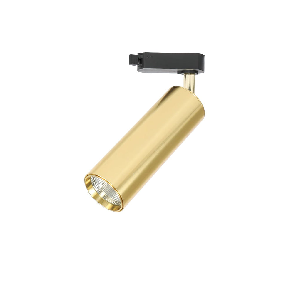 Gilded Rail Track Light | Sleek Gunmetal Black with Golden Cylindrical Heads for Indoor Modern & Industrial Decor