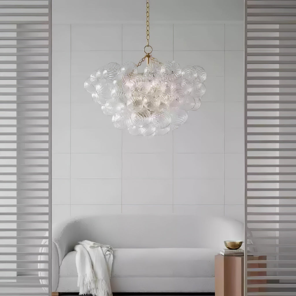 Glass Ball Bubbles Chandelier | Customizable Sizes, Gold Finish & Ideal for Living Room or Dining Area