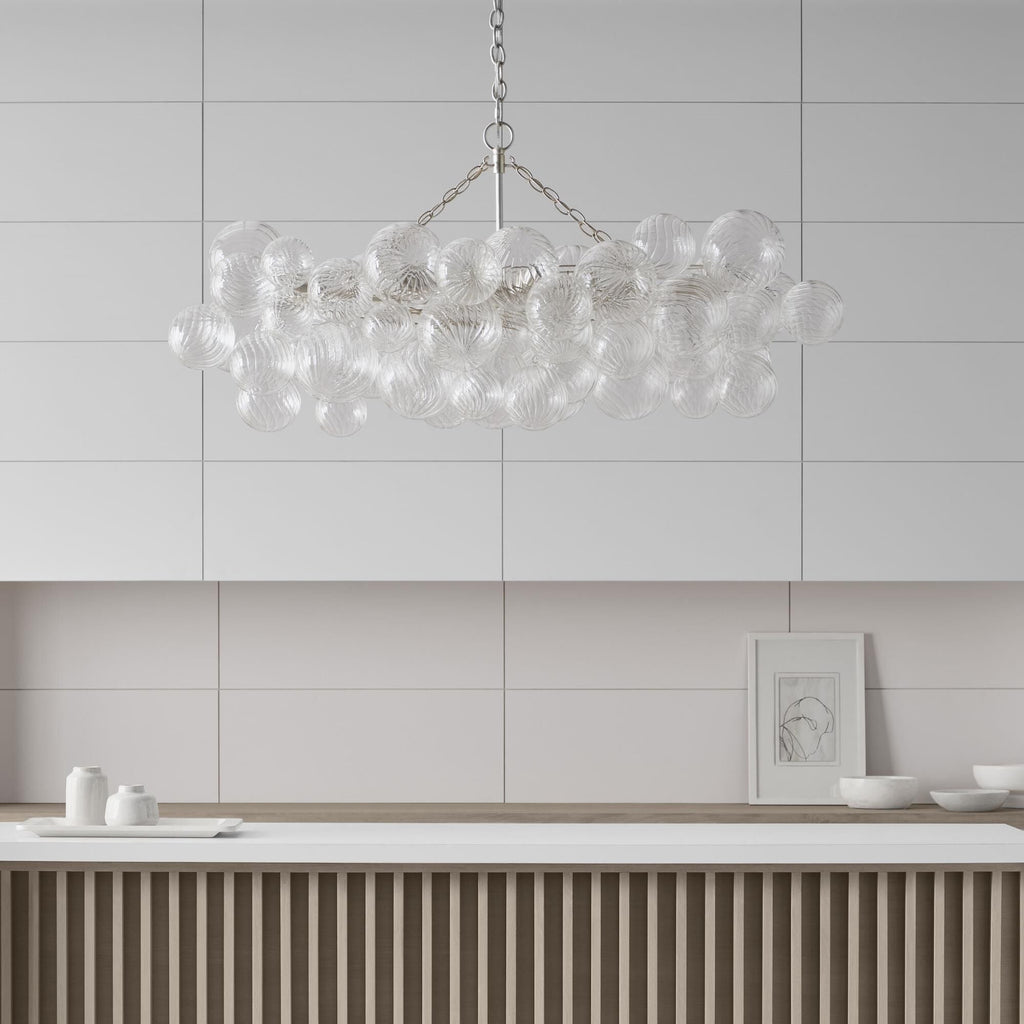 Glass Ball Bubbles Chandelier | Customizable Sizes, Gold Finish & Ideal for Living Room or Dining Area