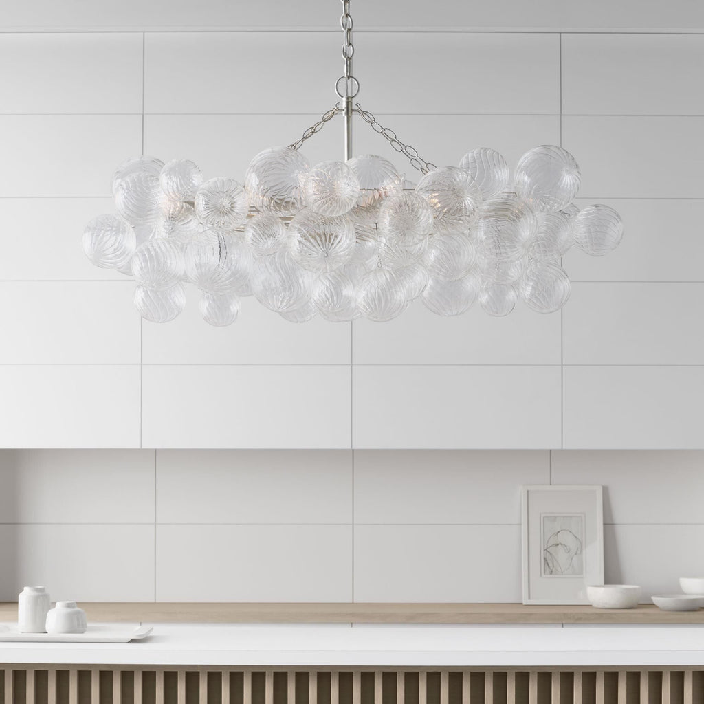 Glass Ball Bubbles Chandelier | Customizable Sizes, Gold Finish & Ideal for Living Room or Dining Area
