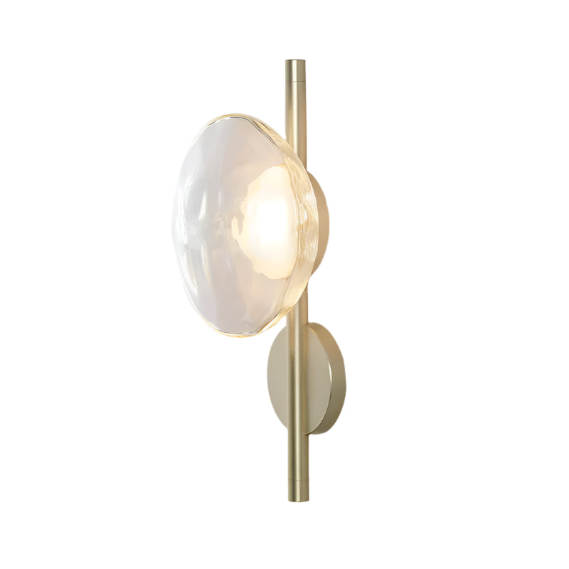 Glass Wall Sconce Light with Nordic Round Design for Bedroom, Living Room & Hallway Accent Lighting