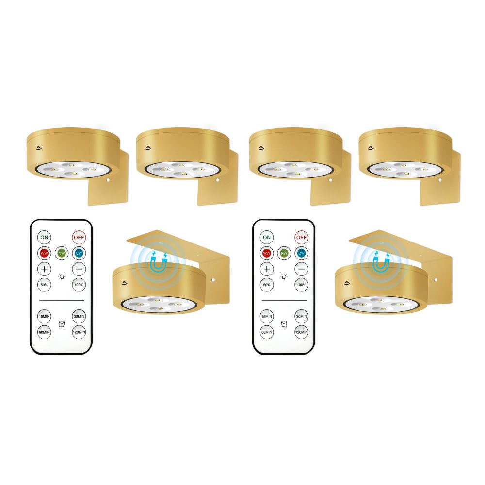 Wireless LED Lighting Trio – Adjustable 80 Lumen Art & Accent Lights with Remote Control, 3 Color Temperatures