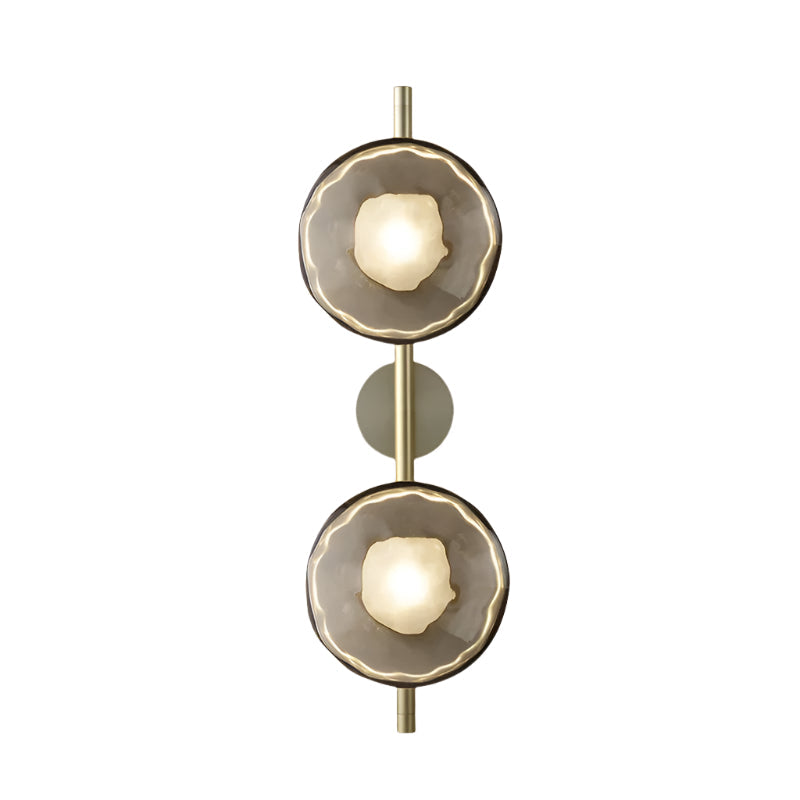 Glass Wall Sconce Light with Nordic Round Design for Bedroom, Living Room & Hallway Accent Lighting