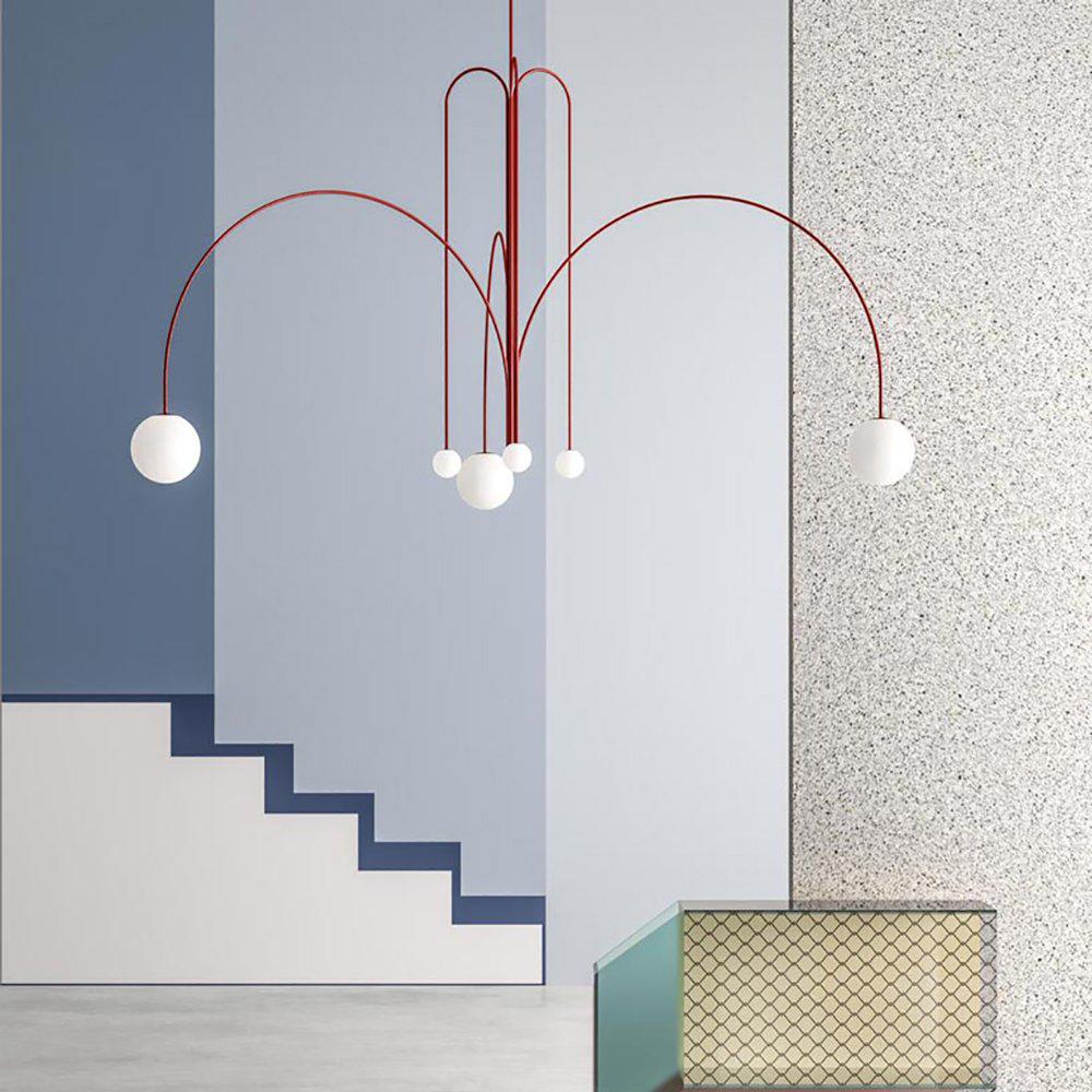Modern LED Pendant Light | 6 Heads, Metal & Glass Design for Contemporary Indoor Spaces