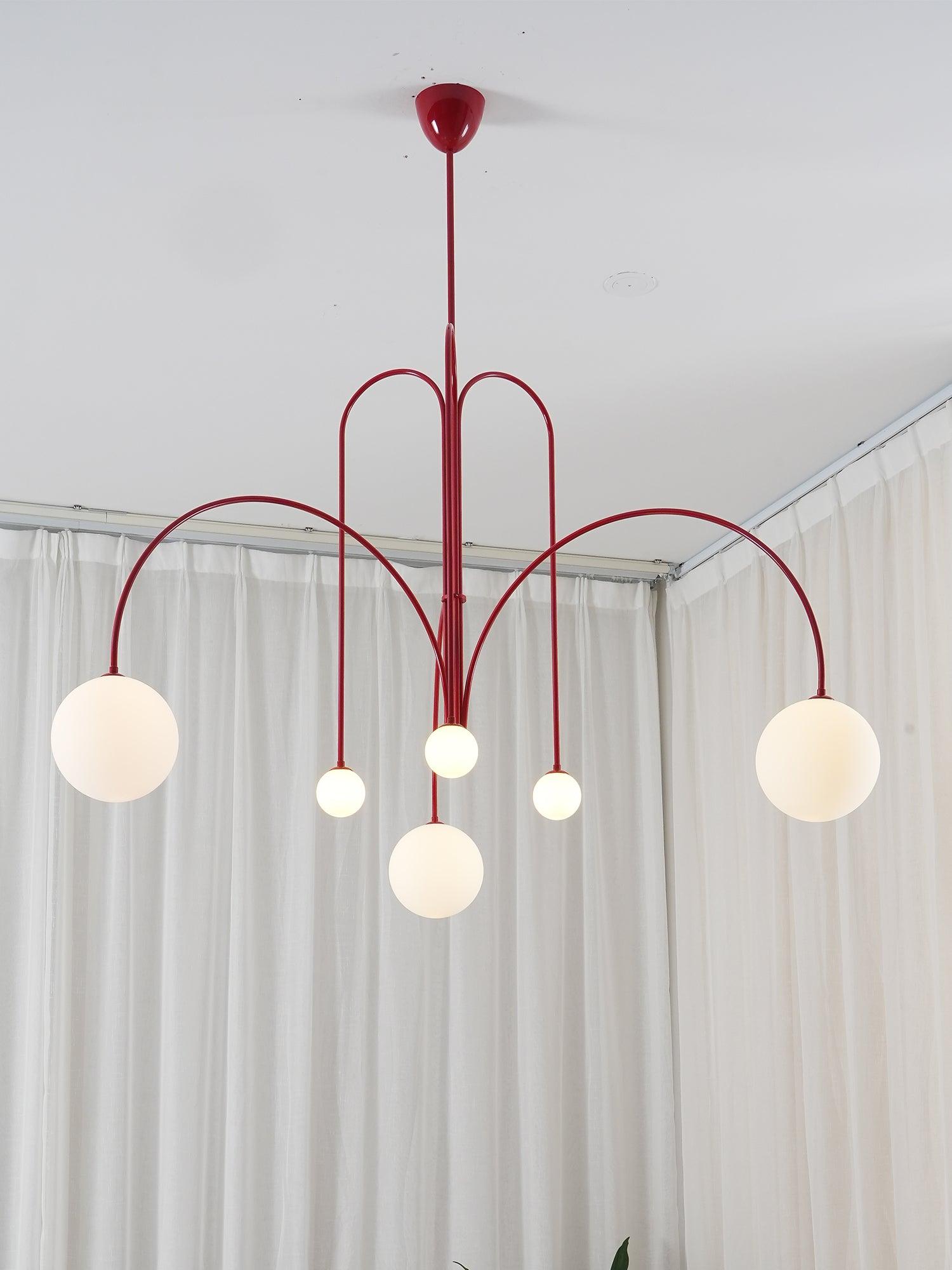 Modern LED Pendant Light | 6 Heads, Metal & Glass Design for Contemporary Indoor Spaces