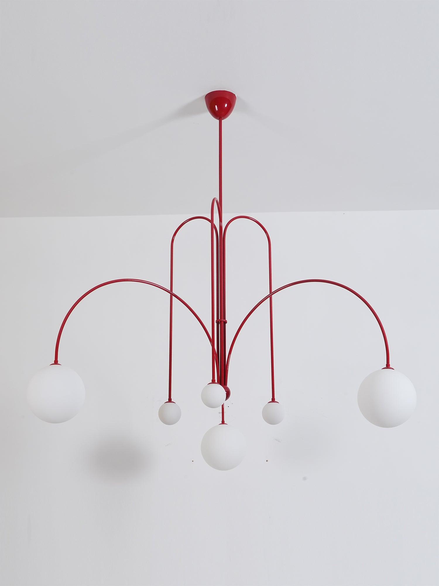 Modern LED Pendant Light | 6 Heads, Metal & Glass Design for Contemporary Indoor Spaces