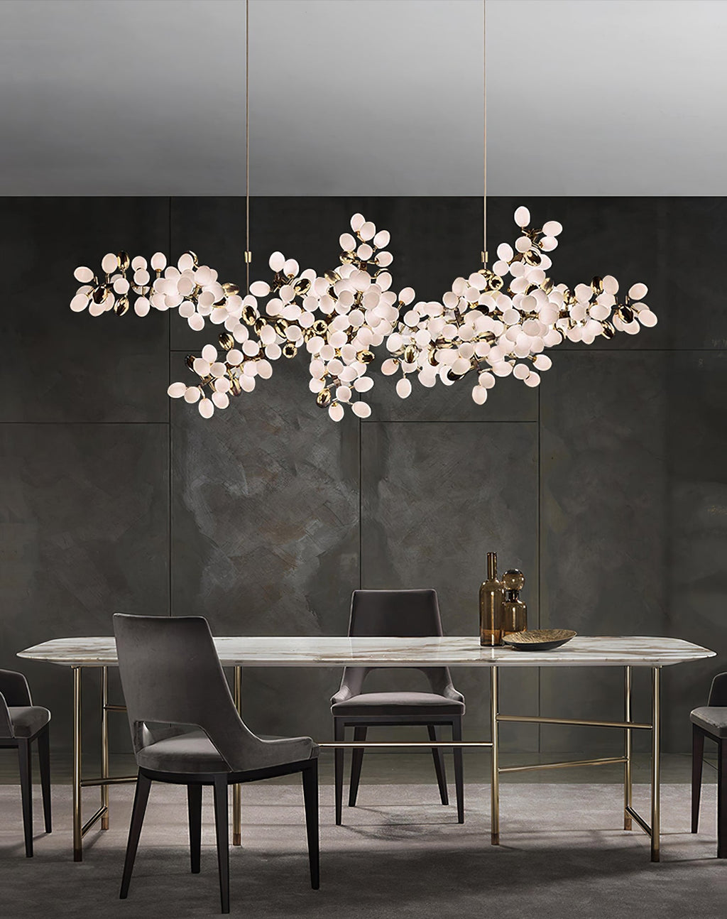 Grape Vine Bunch Chandelier Light Fixture for Dining Room & Rustic Decor