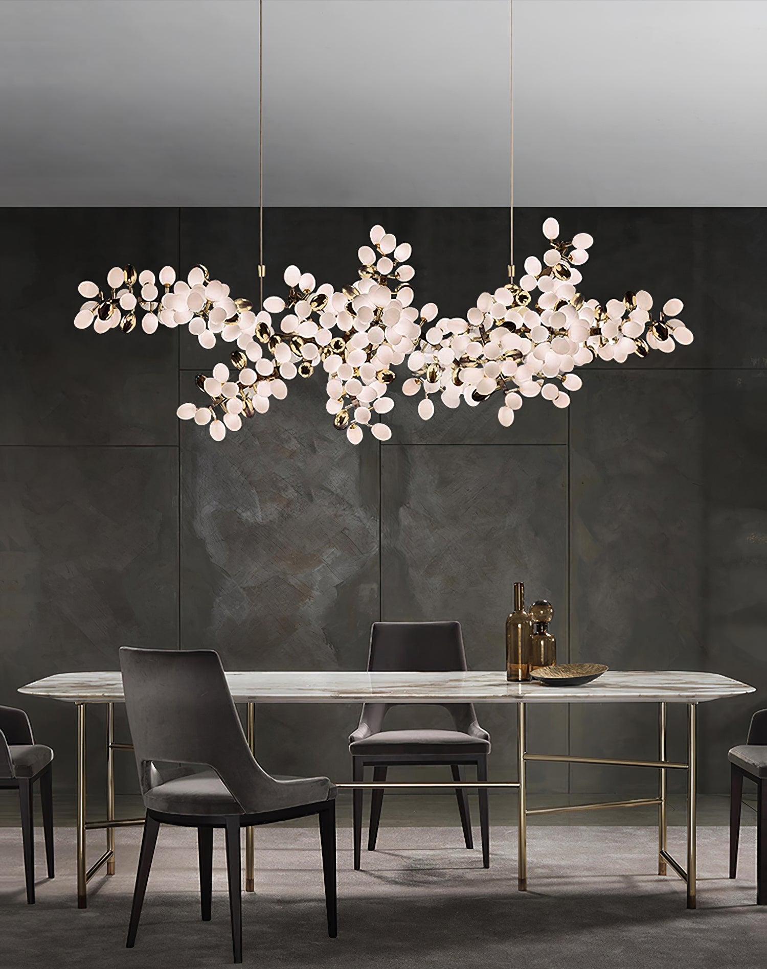 Grape Vine Bunch Chandelier Light Fixture for Dining Room & Rustic Decor