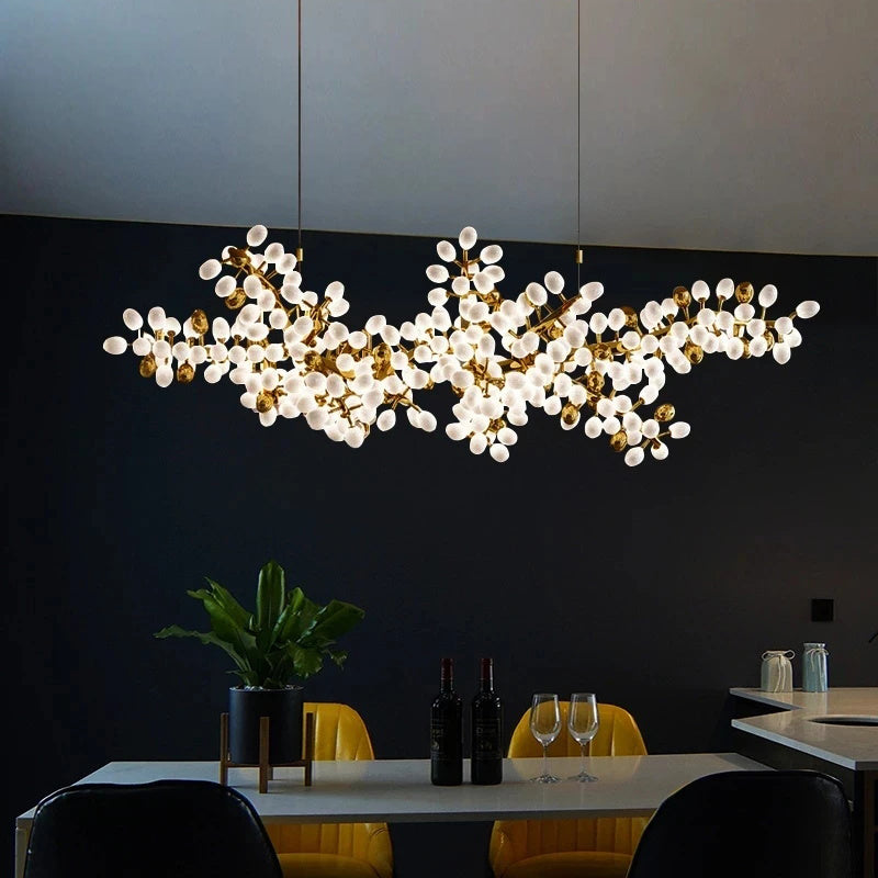 Grape Vine Bunch Chandelier Light Fixture for Dining Room & Rustic Decor