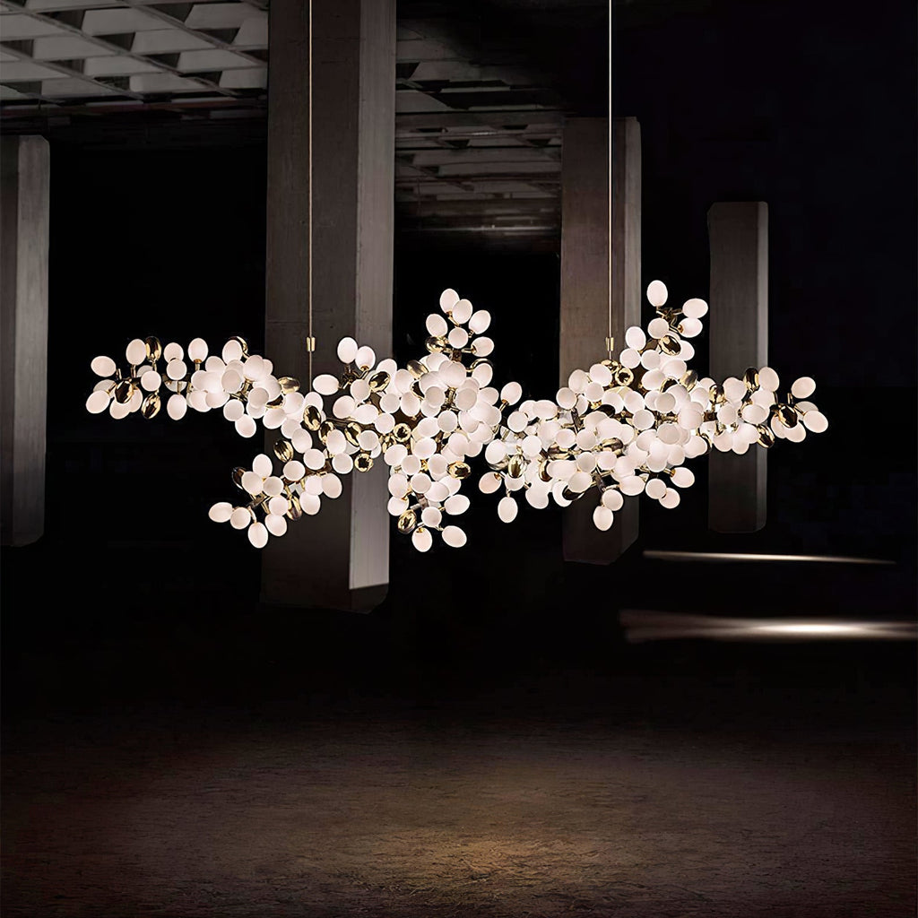 Grape Vine Bunch Chandelier Light Fixture for Dining Room & Rustic Decor