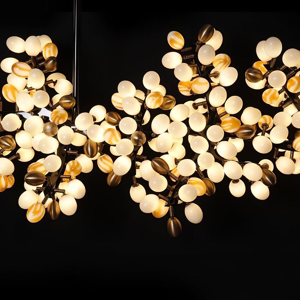 Grape Vine Bunch Chandelier Light Fixture for Dining Room & Rustic Decor
