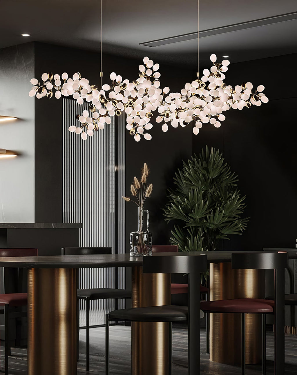 Grape Vine Bunch Chandelier Light Fixture for Dining Room & Rustic Decor
