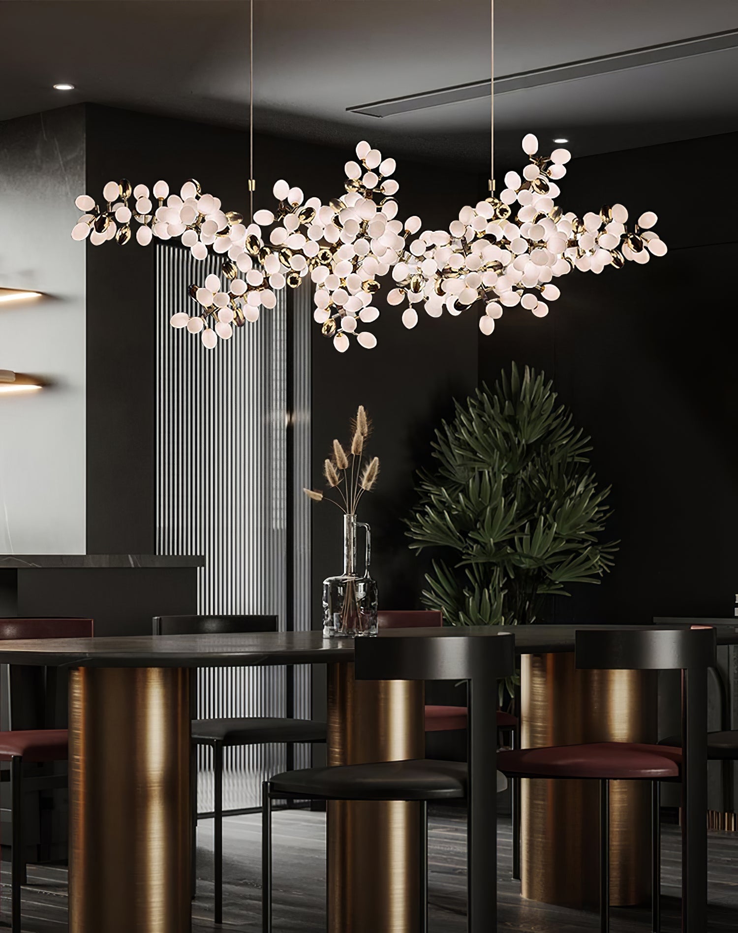 Grape Vine Bunch Chandelier Light Fixture for Dining Room & Rustic Decor
