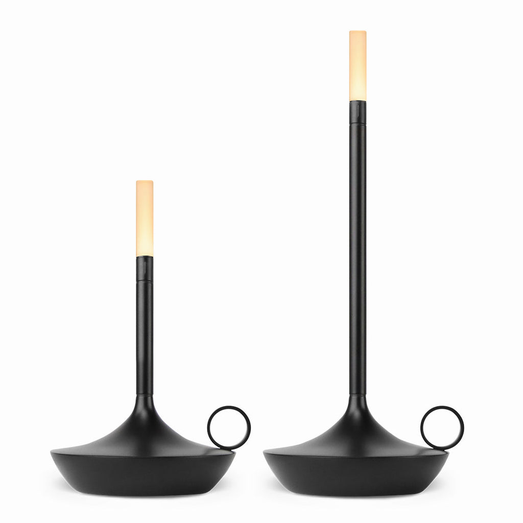 Gray Portable LED Table Lamp with Adjustable Brightness for Indoor and Outdoor Use