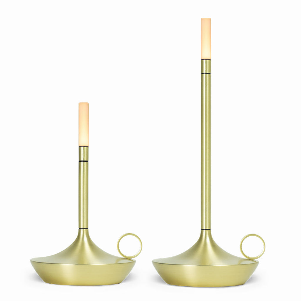 Gray Portable LED Table Lamp with Adjustable Brightness for Indoor and Outdoor Use