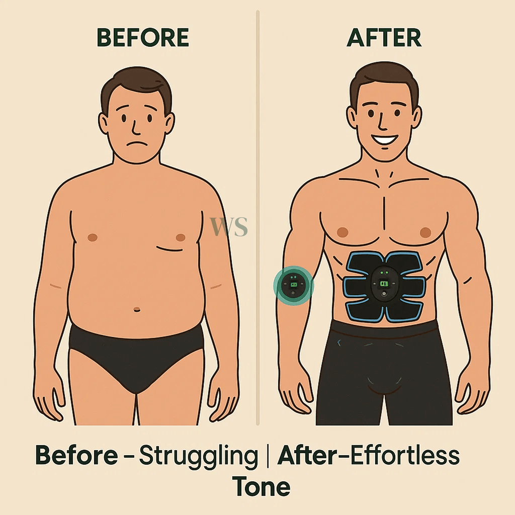Abs Stimulator | EMS Muscle Toner for Core Strength & Abdominal Training - Portable, Effective Fitness Gear