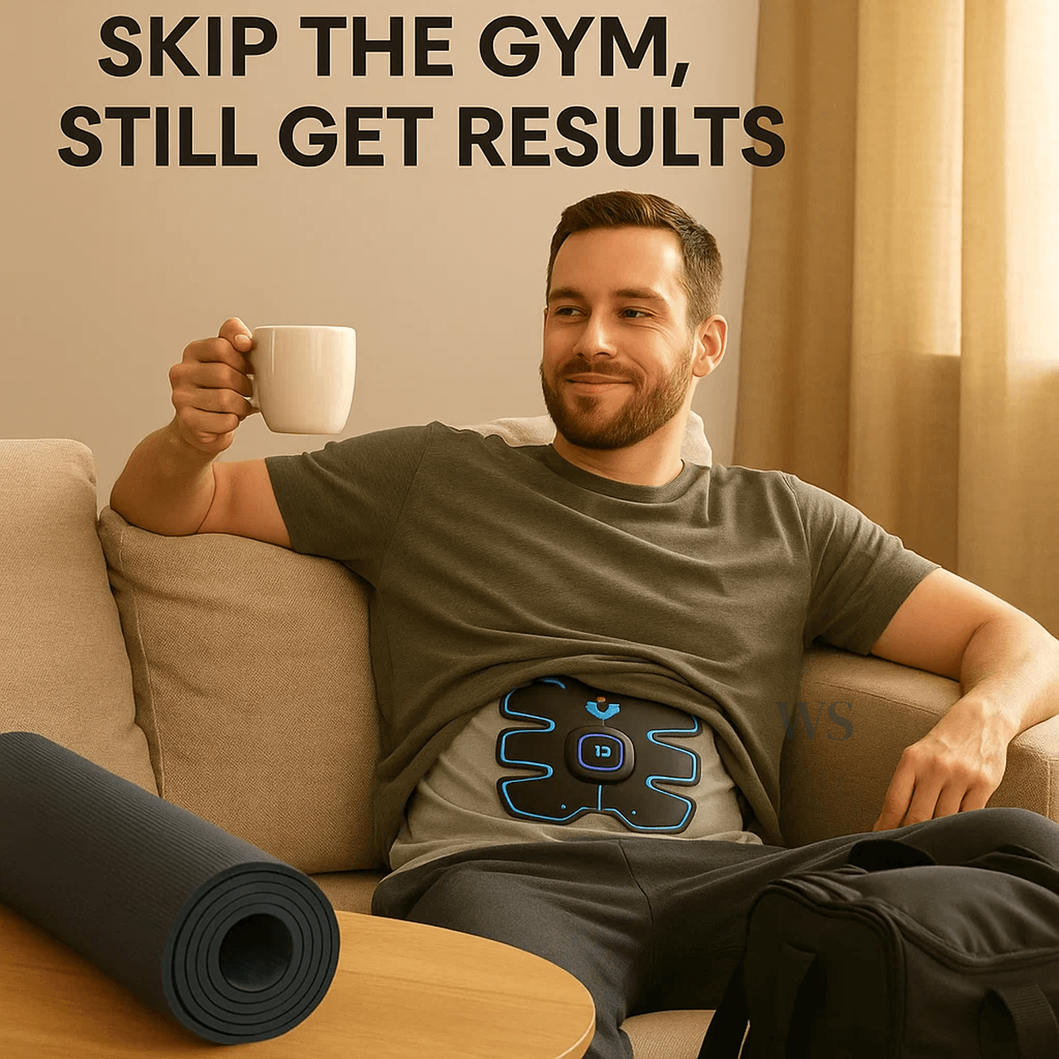 Abs Stimulator | EMS Muscle Toner for Core Strength & Abdominal Training - Portable, Effective Fitness Gear