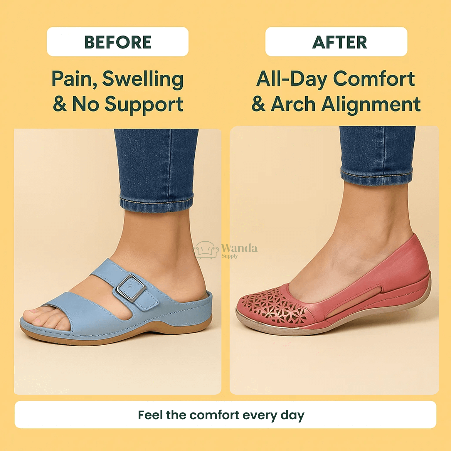 Women’s Orthopedic Sandals - Breathable & Comfortable Flat Shoes - Arch Support Lightweight Design Perfect for All-Day Wear
