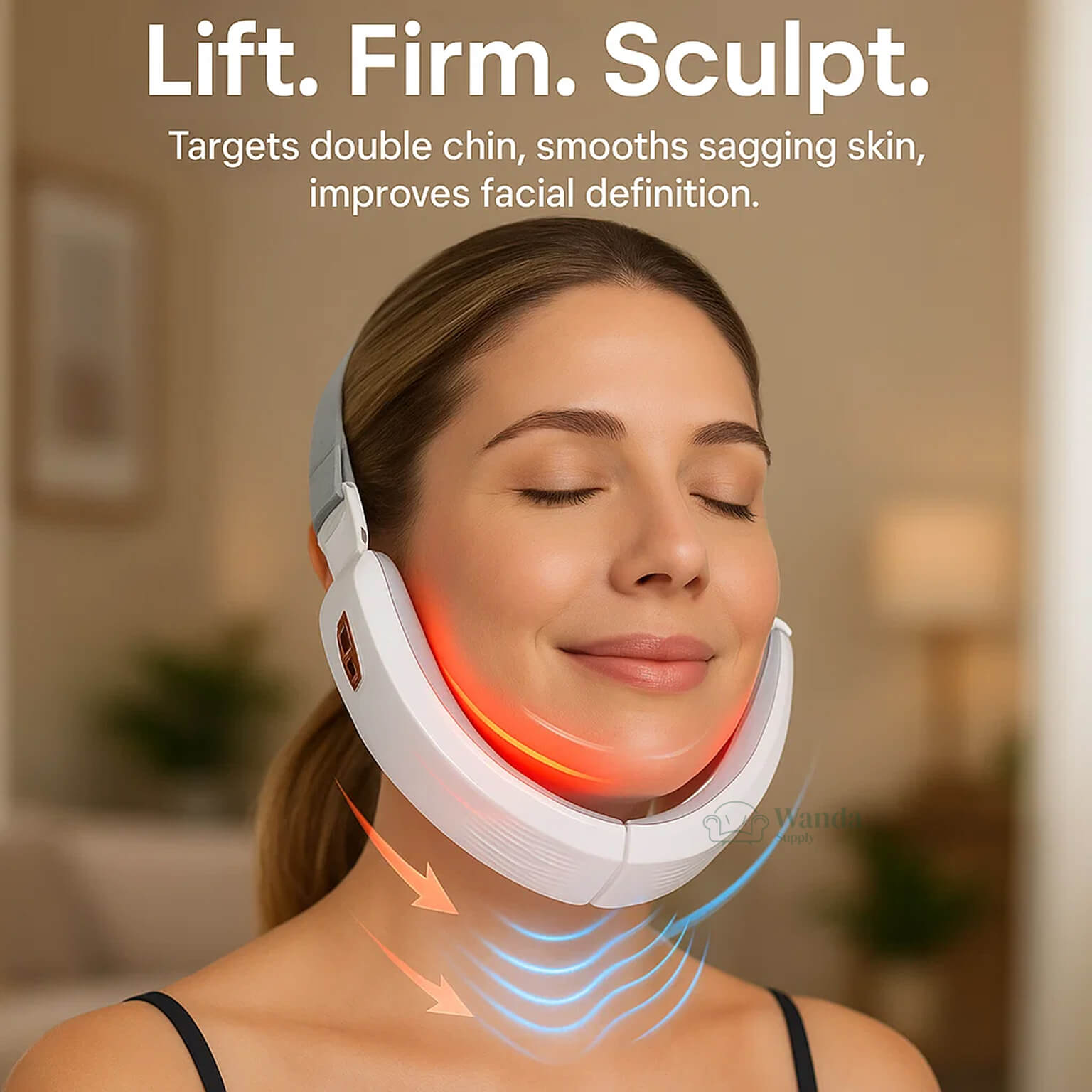 Double Chin Reducing Massager - Facial Sculpting Tool for Contoured Jawline