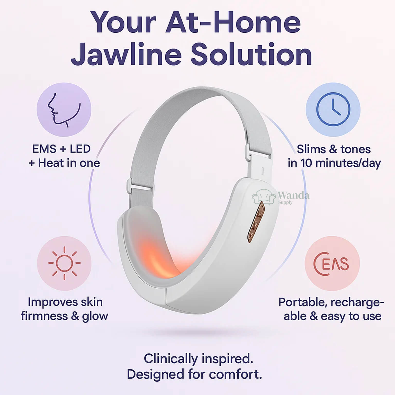Double Chin Reducing Massager - Facial Sculpting Tool for Contoured Jawline