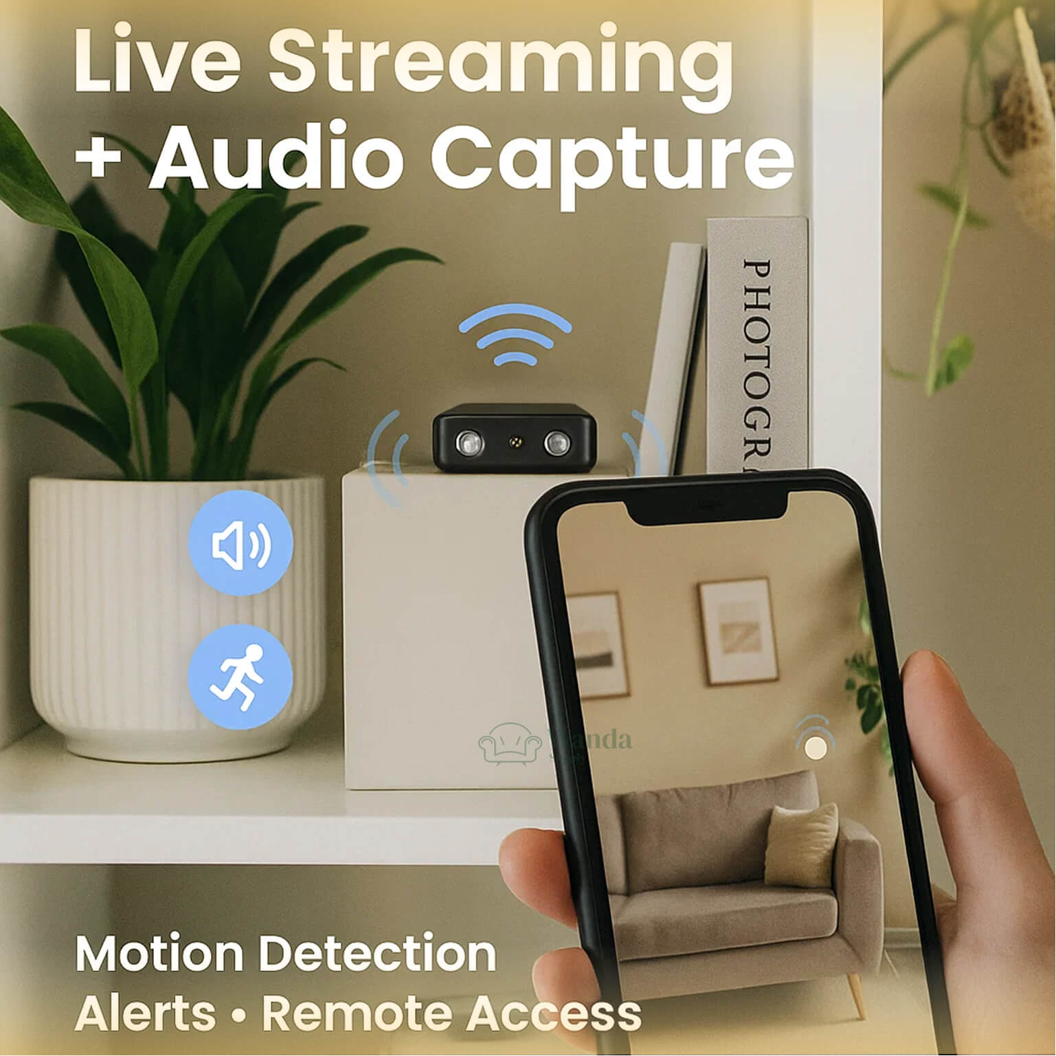 Wireless Miniature Camera with Audio - Surveillance for Home Security & Night Vision