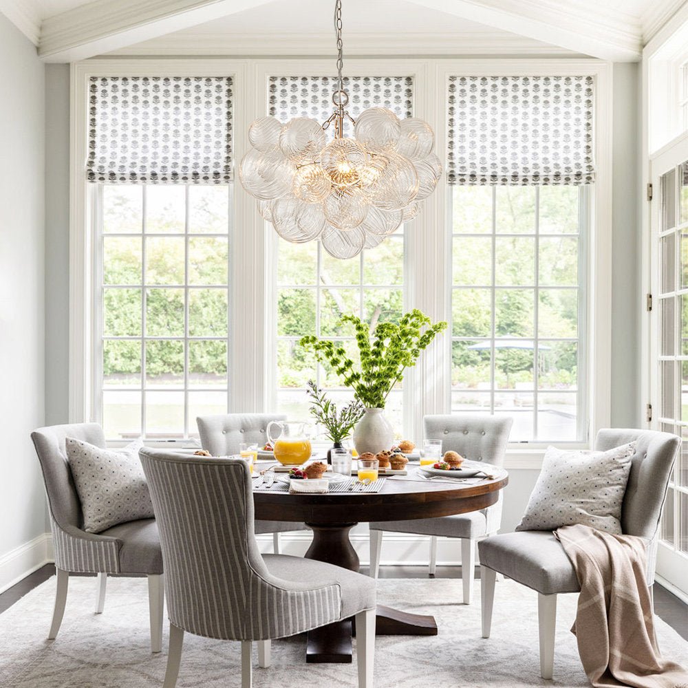 Glass Ball Bubbles Chandelier | Customizable Sizes, Gold Finish & Ideal for Living Room or Dining Area