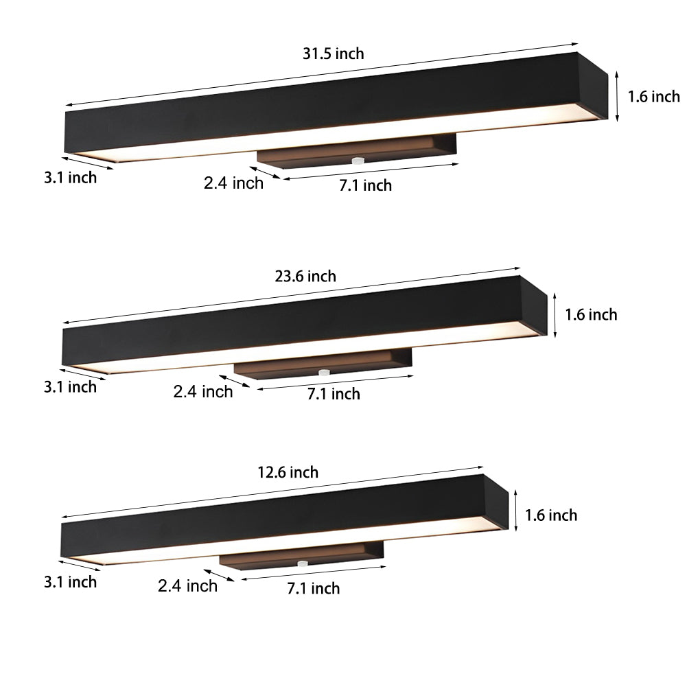 Outdoor Motion Sensor Black Rectangle Wall Light for Security & Entryway Illumination