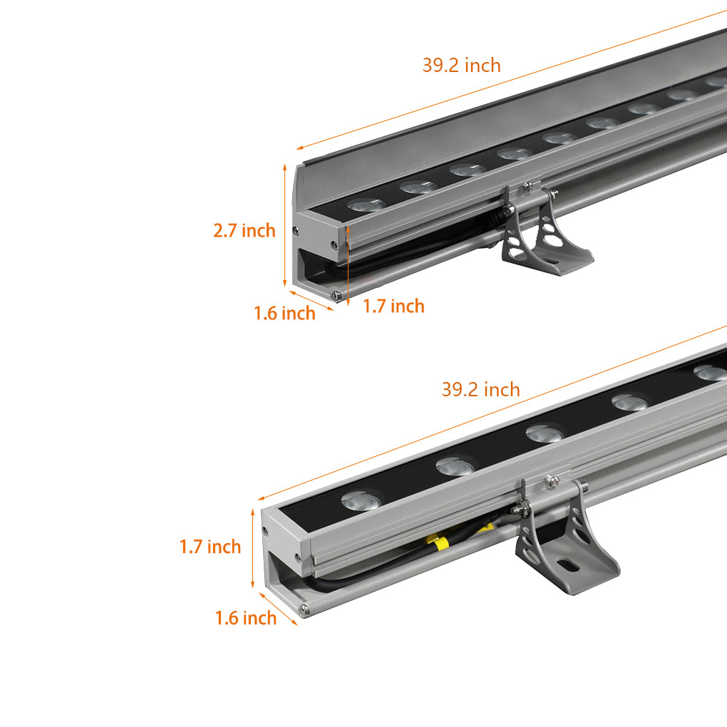 LED Linear Up Outdoor Wall Washer Lights - Adjustable Landscape Lamp with Baffle for Garden & Patio Illumination