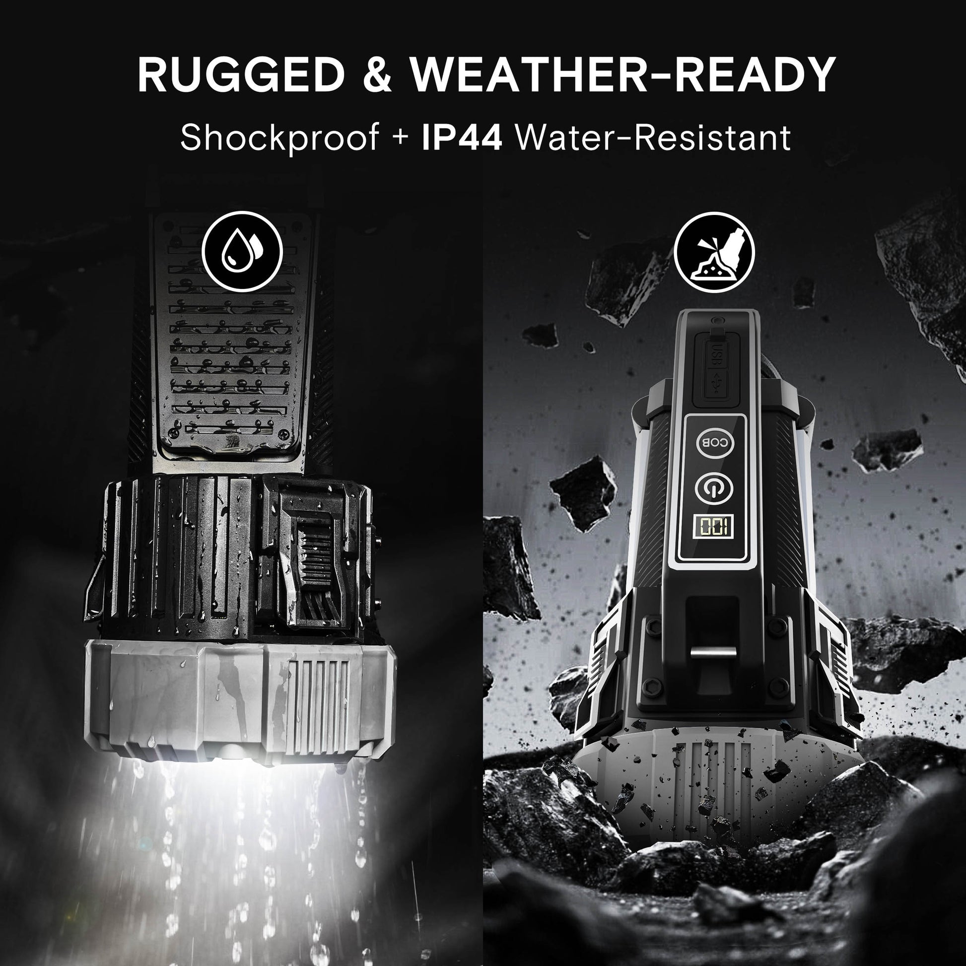 LED Multi-Function Flashlight - Portable, Extendable, Adjustable Brightness & Color Temperature for Outdoor & Emergency Use