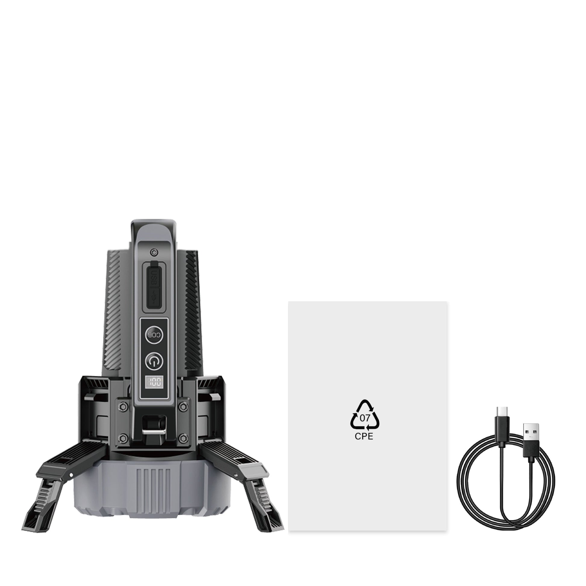 LED Multi-Function Flashlight - Portable, Extendable, Adjustable Brightness & Color Temperature for Outdoor & Emergency Use