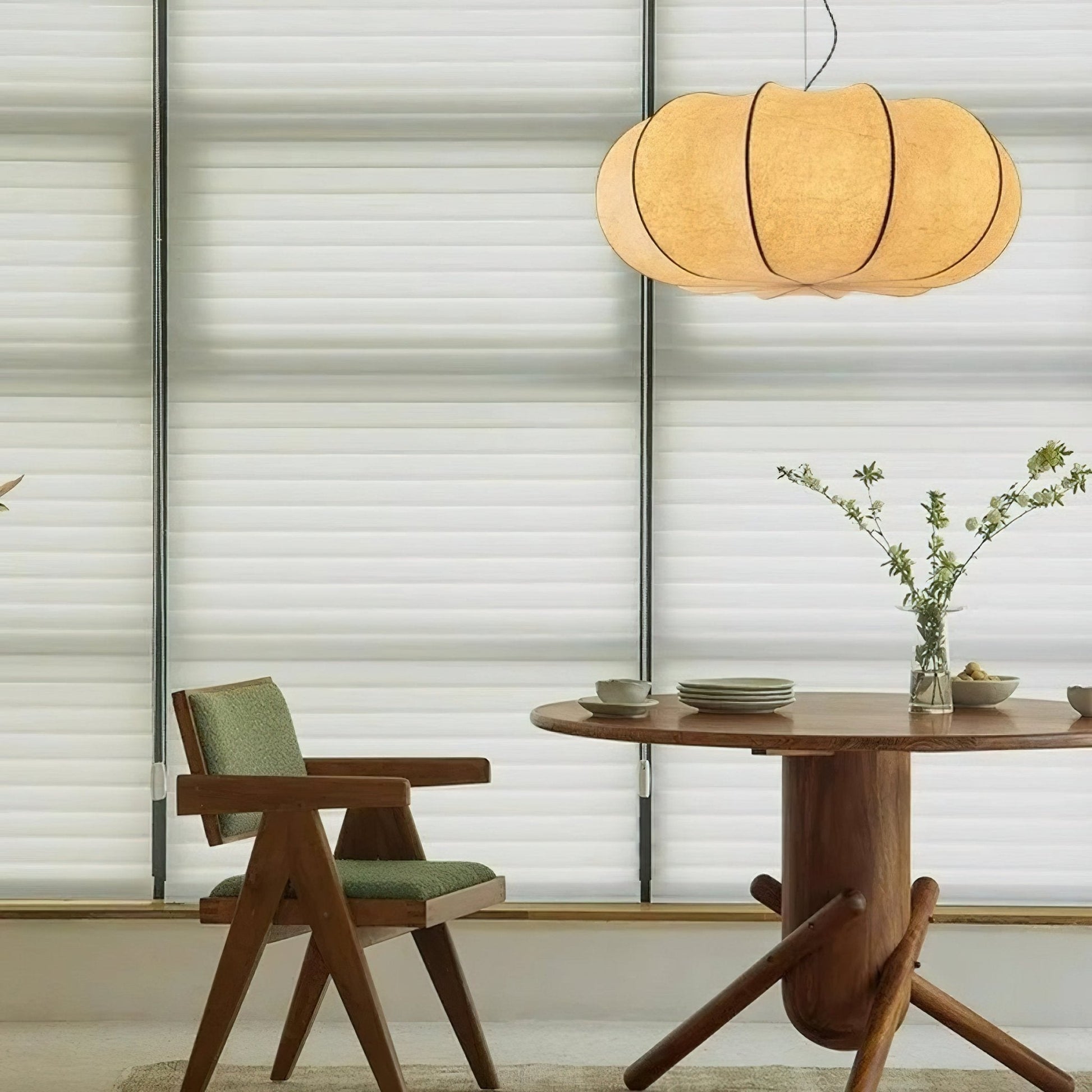 Silk Pendant Lamp - Oblate Design, Modern Lighting Fixture for Home Decor & Dining Room