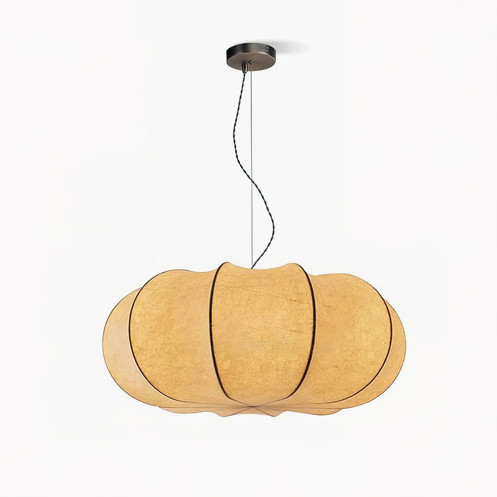 Silk Pendant Lamp - Oblate Design, Modern Lighting Fixture for Home Decor & Dining Room