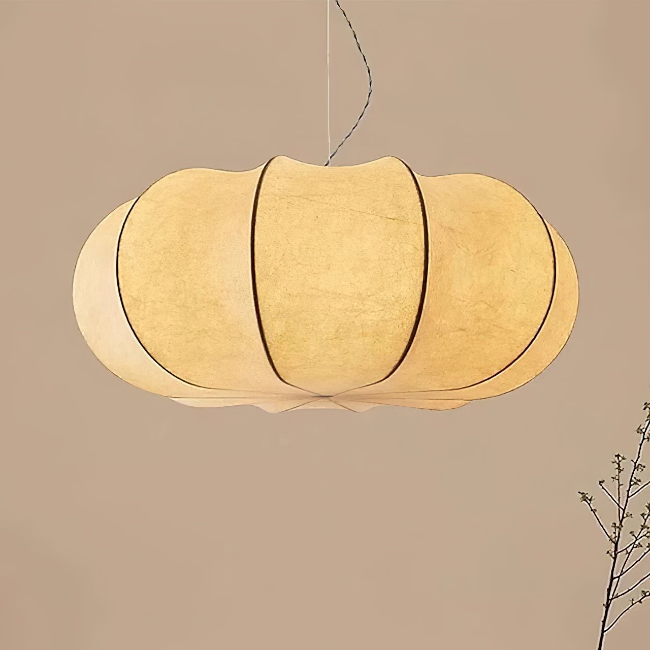 Silk Pendant Lamp - Oblate Design, Modern Lighting Fixture for Home Decor & Dining Room